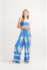 Papillon Papillon - Geo Print Wide Leg Jumpsuit (Blue)