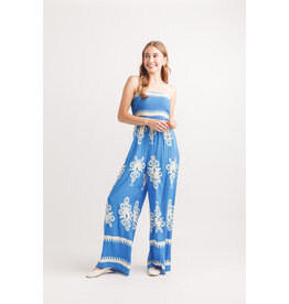 Papillon Papillon - Geo Print Wide Leg Jumpsuit (Blue)