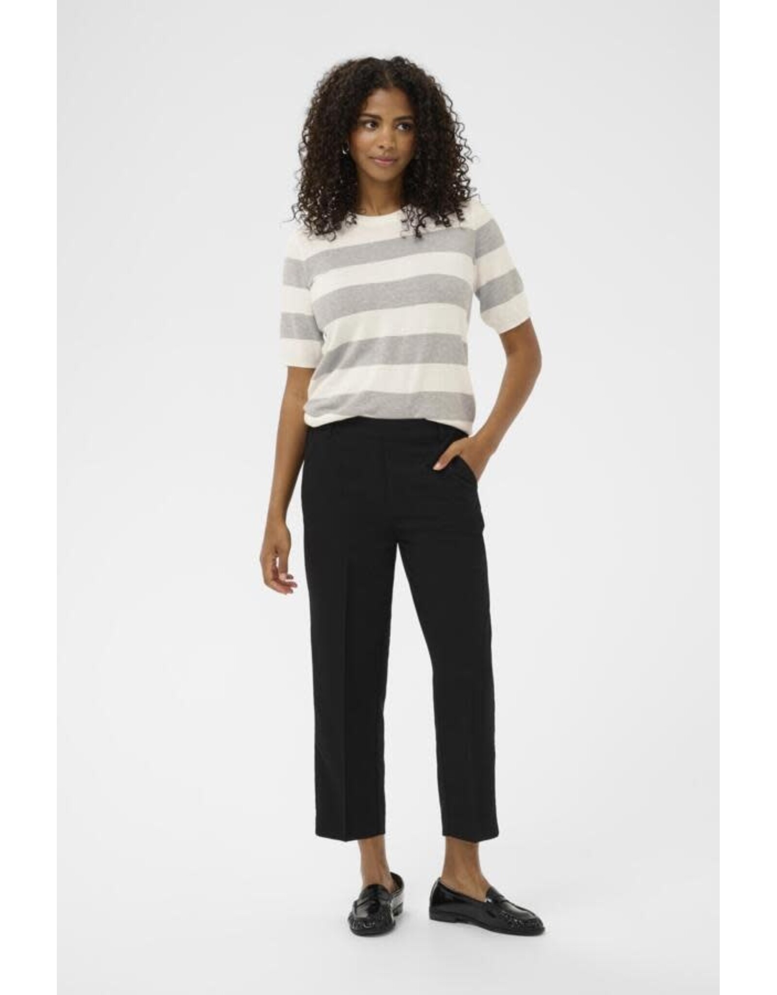 Kaffe Kaffe - Lizza stripe (Chalk / Light Grey)