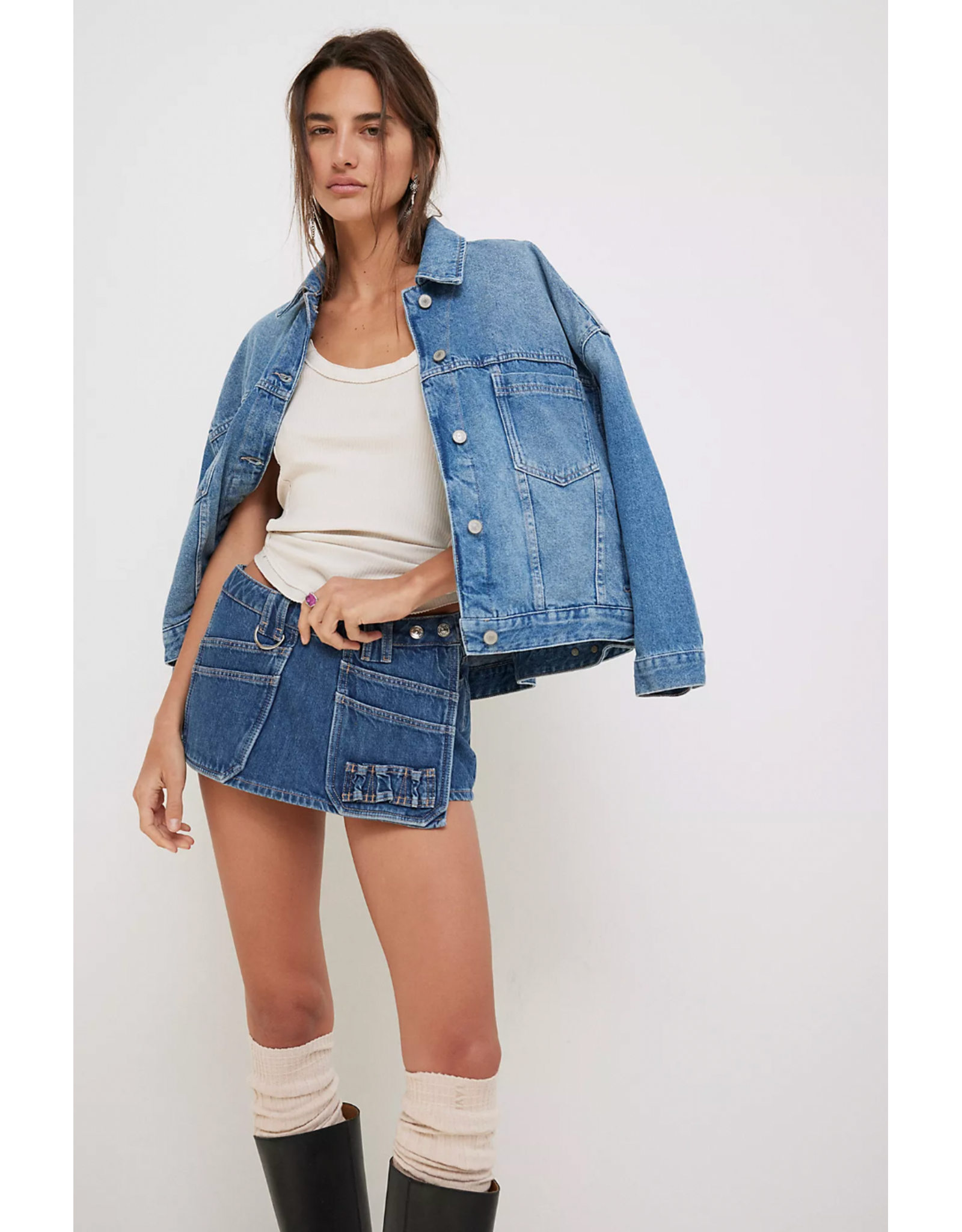 Free people Free People - Opal Swing Denim Jacket (Cowboy Romance)