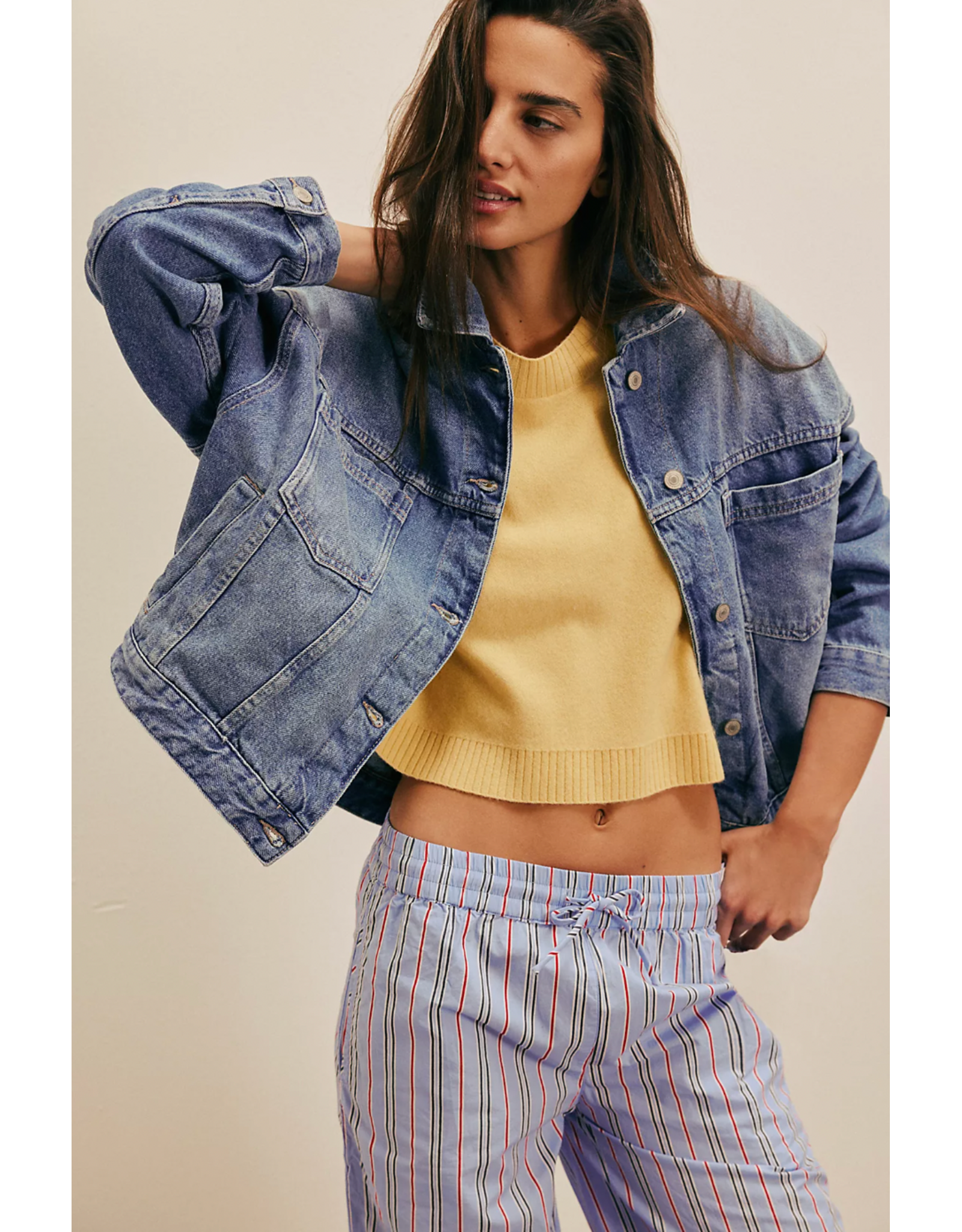 Free people Free People - Opal Swing Denim Jacket (Cowboy Romance)