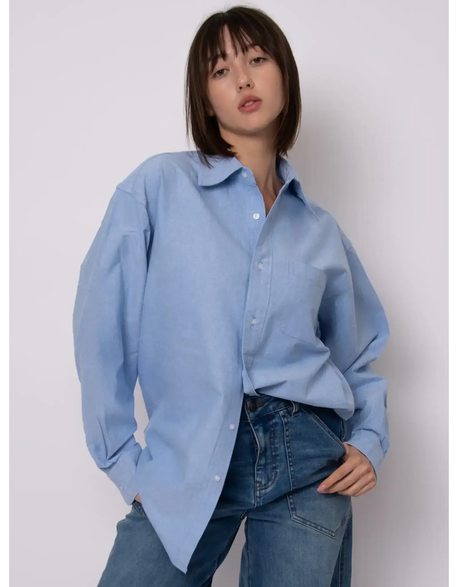 RD Style RD Style - Padme Oxford Long Sleeve Shirt  (Oxford Blue)