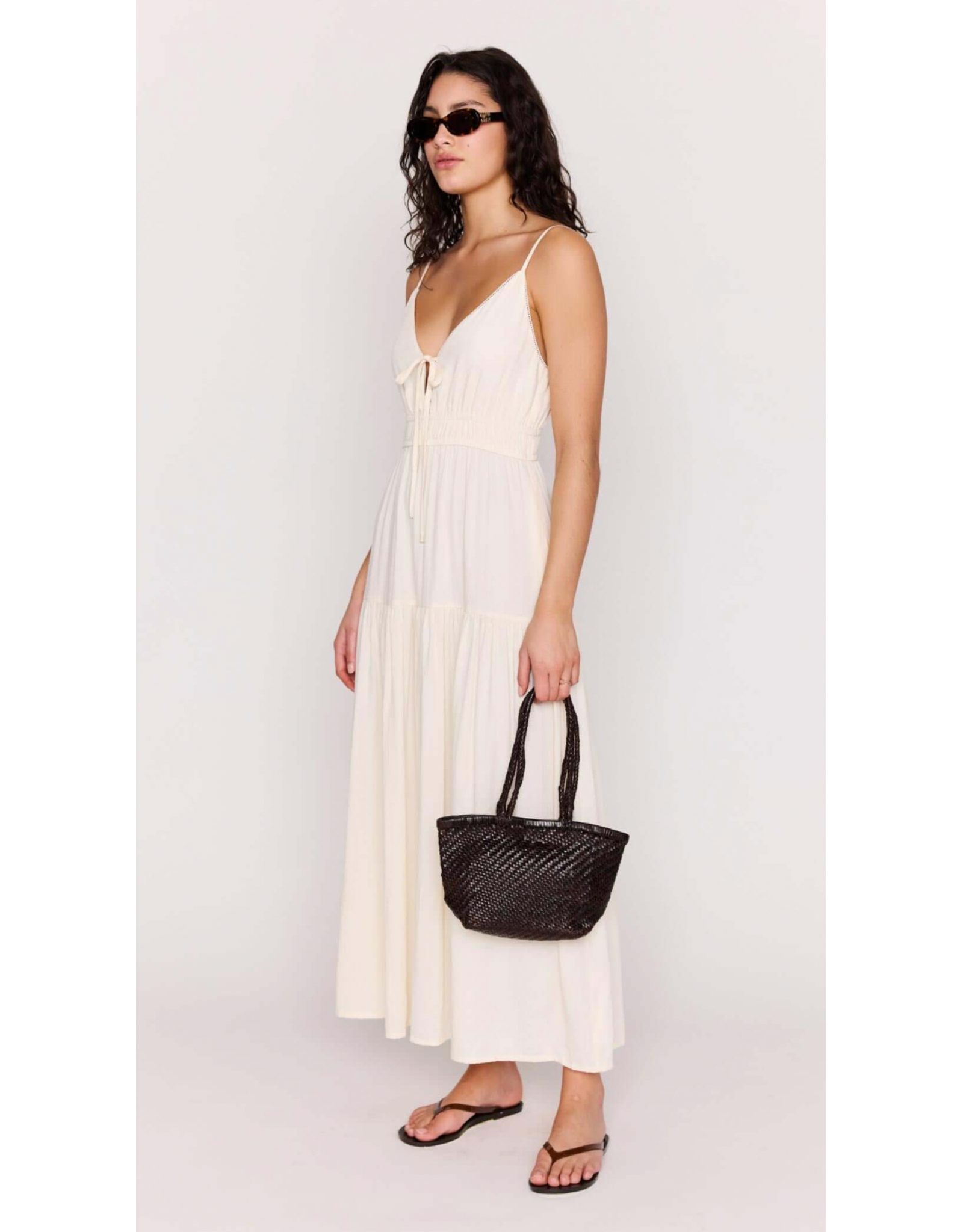 Mink Pink Mink Pink - Estelle Tie Front Maxi Dress (Cream)