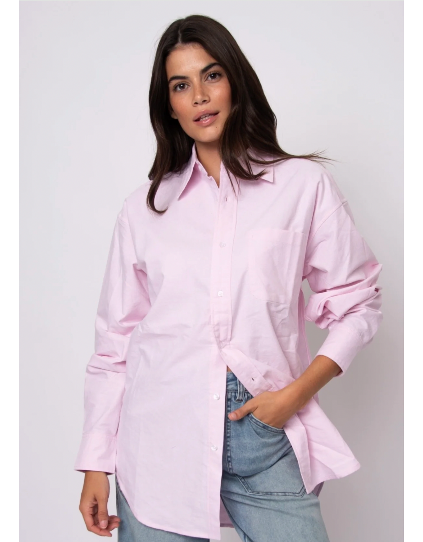 RD Style RD Style - Padme Oxford Long Sleeve Shirt  (Soft Pink)