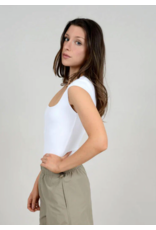 RD Style RD Style - Tiara Rib Rounded Square Neck Bodysuit (White)