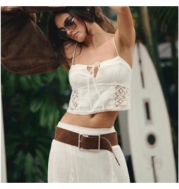 Free people Free People - Suede Hex Hip Belt (Coconut Shell)