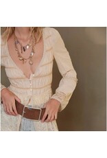 Free people Free People - Suede Hex Hip Belt (Coconut Shell)