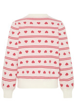ICHI ICHI - Brielle Heart Print Cardigan (Birch / Pink)