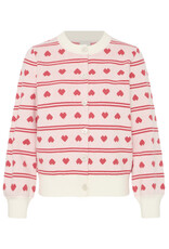 ICHI ICHI - Brielle Heart Print Cardigan (Birch / Pink)