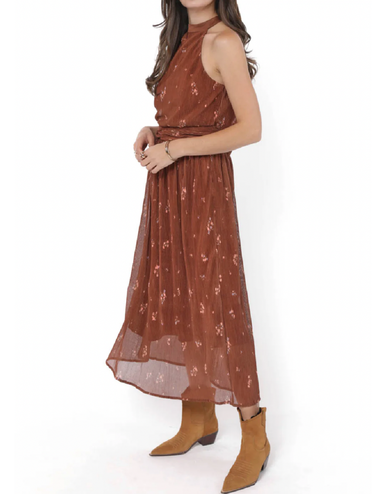 Sadie & Sage Sadie & Sage - Last Dance Tieback Midi Dress (Brown)