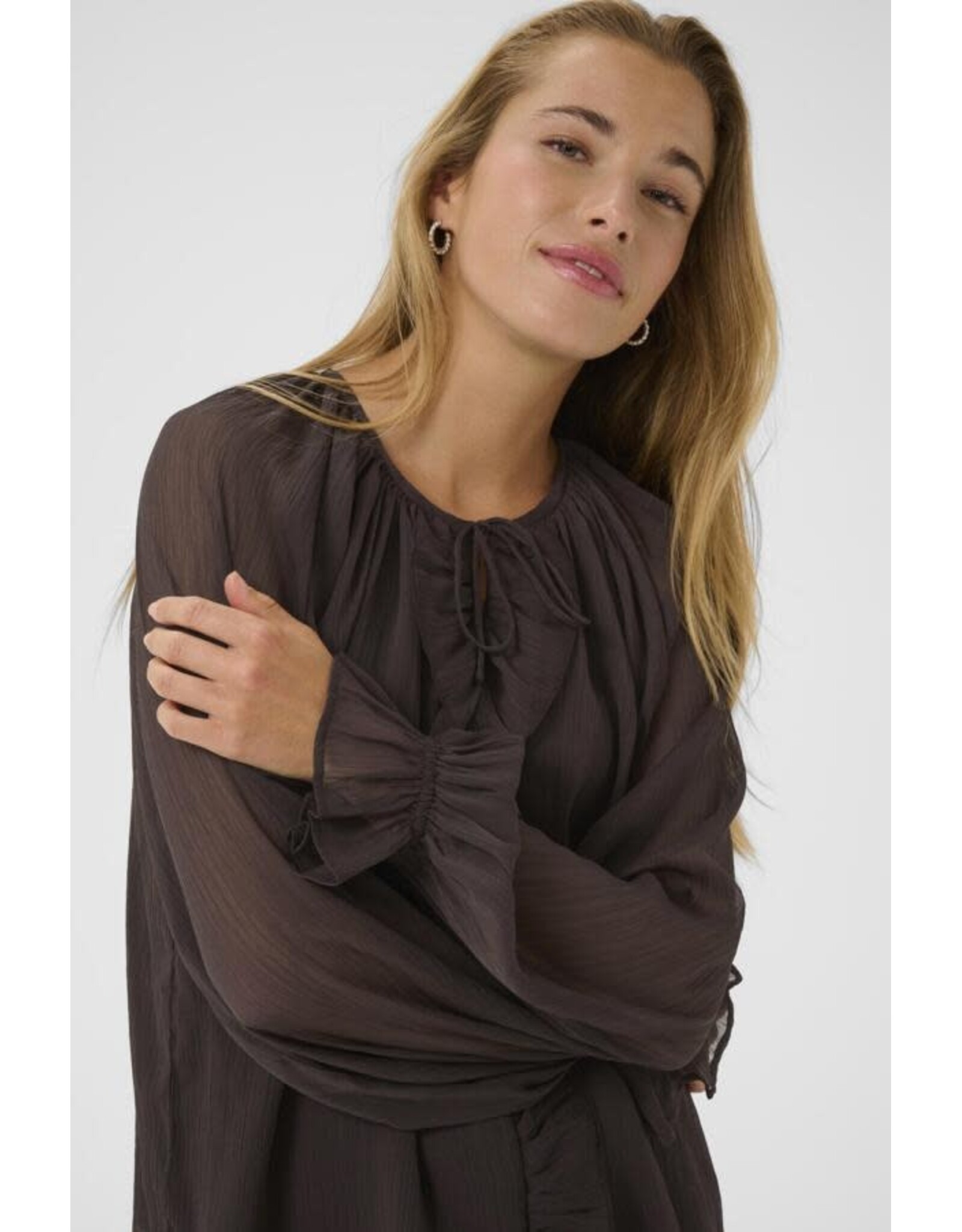 Kaffe Kaffe - Milia Chiffon Blouse (Black Coffee)