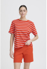 ICHI ICHI - Nova Striped Tee (Fiery Red)