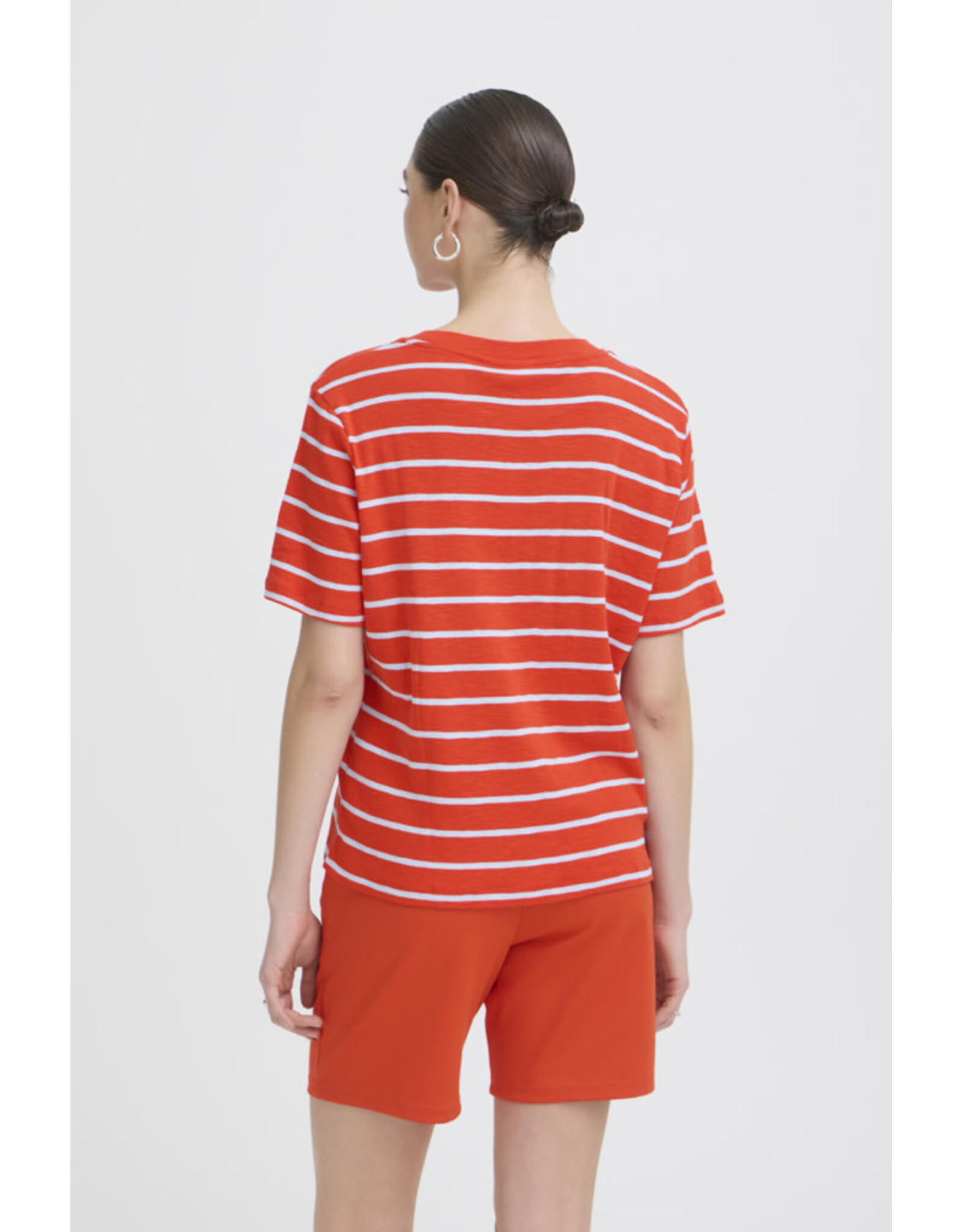 ICHI ICHI - Nova Striped Tee (Fiery Red)
