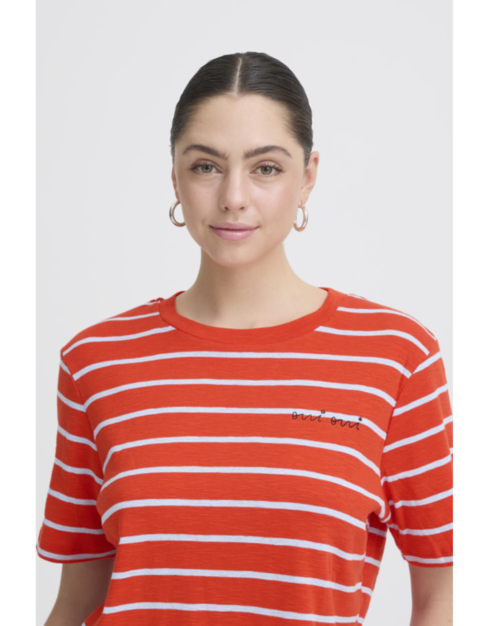 ICHI ICHI - Nova Striped Tee (Fiery Red)