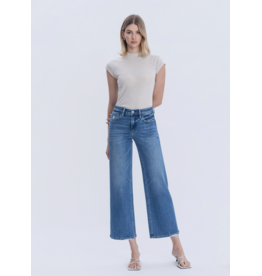 VERVET VERVET - High Rise Medium Wash Ankle Wide Jeans (Blue Soul)