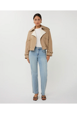 EsQualo EsQualo - Cropped Balloon Hem Trench (Stone)