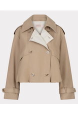 EsQualo EsQualo - Cropped Balloon Hem Trench (Stone)