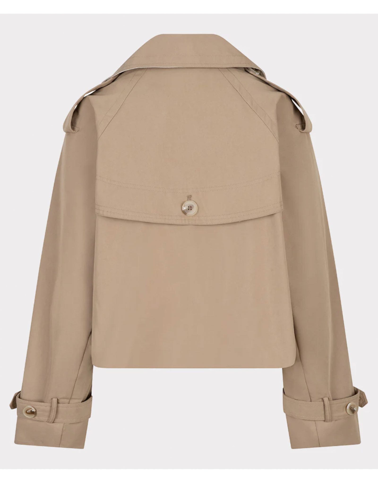 EsQualo EsQualo - Cropped Balloon Hem Trench (Stone)