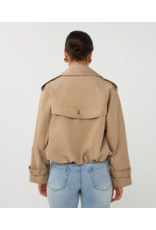 EsQualo EsQualo - Cropped Balloon Hem Trench (Stone)