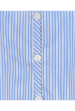 EsQualo EsQualo - Striped Button Up with Balloon Hem and Side Ties (Blue / White)