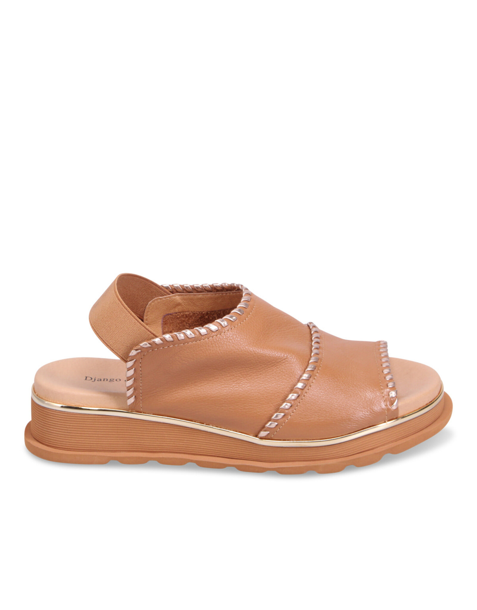 Django and Juliette Django & Juliette - Carlenet Leather Sandal (Dark Tan - Champagne)