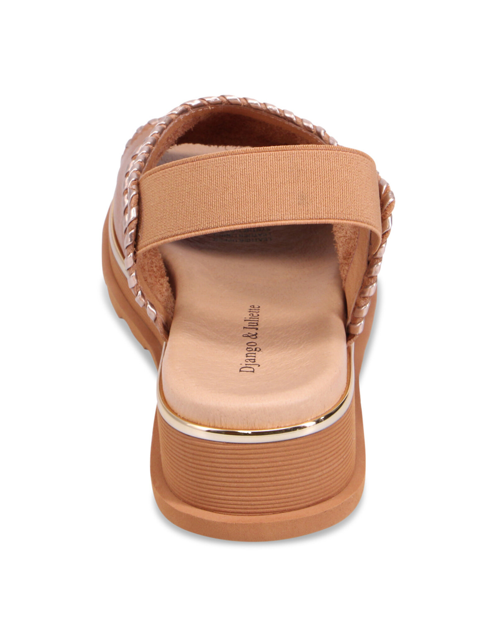Django and Juliette Django & Juliette - Carlenet Leather Sandal (Dark Tan - Champagne)