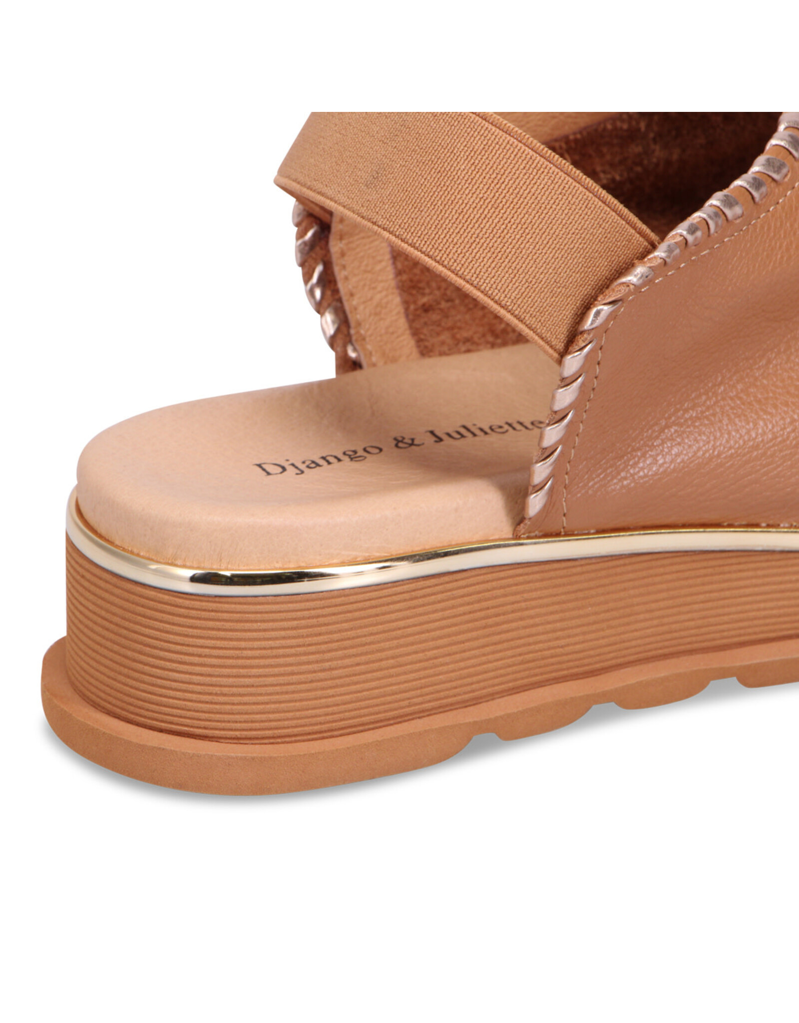 Django and Juliette Django & Juliette - Carlenet Leather Sandal (Dark Tan - Champagne)