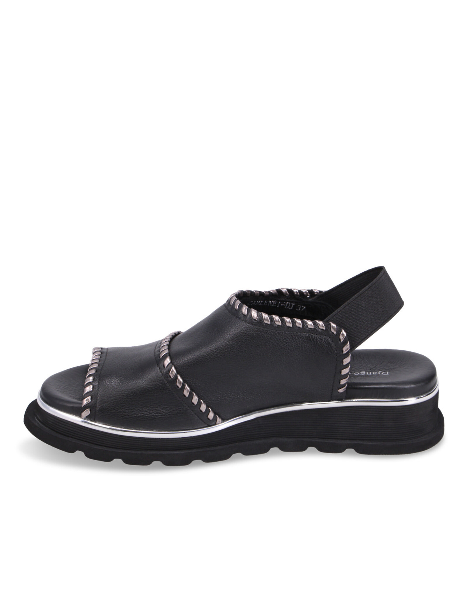 Django and Juliette Django & Juliette - Carlenet Leather Sandal (Black - Pewter)