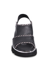 Django and Juliette Django & Juliette - Carlenet Leather Sandal (Black - Pewter)