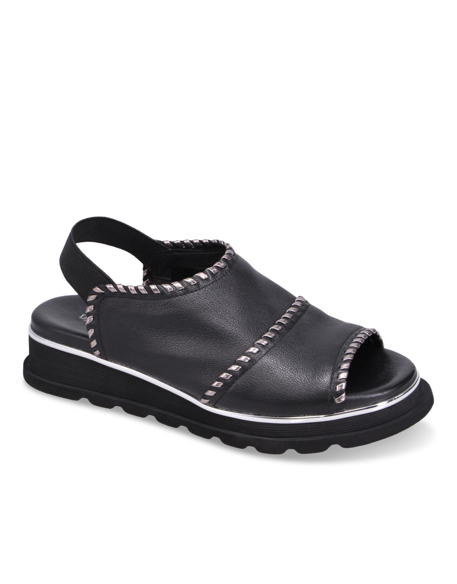 Django and Juliette Django & Juliette - Carlenet Leather Sandal (Black - Pewter)