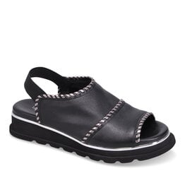 Django and Juliette Django & Juliette - Carlenet Leather Sandal (Black - Pewter)