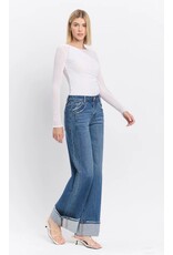 VERVET VERVET - High Rise Cuffed Baggy Wide Panel Jean (Shine)