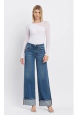 VERVET VERVET - High Rise Cuffed Baggy Wide Panel Jean (Shine)