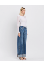 VERVET VERVET - High Rise Cuffed Baggy Wide Panel Jean (Shine)