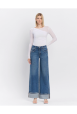 VERVET VERVET - High Rise Cuffed Baggy Wide Panel Jean (Shine)
