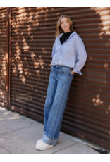 VERVET VERVET - High Rise Cuffed Baggy Wide Panel Jean (Shine)