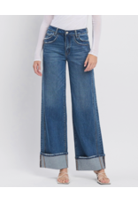 VERVET VERVET - High Rise Cuffed Baggy Wide Panel Jean (Shine)