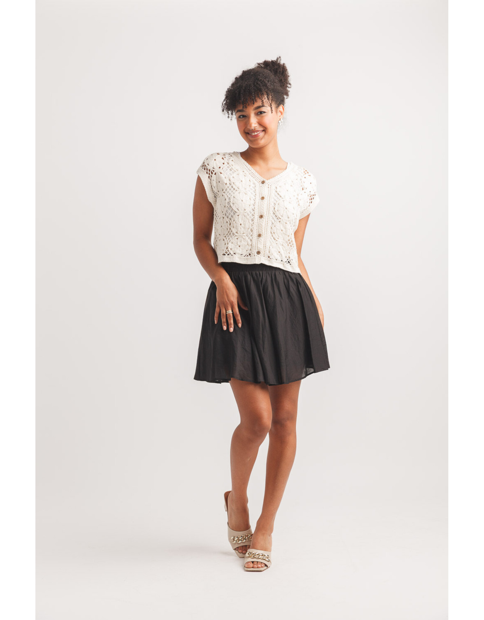 Papillon Papillon - Short Sleeve Cardigan (Beige)