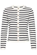 ICHI ICHI - Luls Striped Cardigan (Total Eclipse / White)