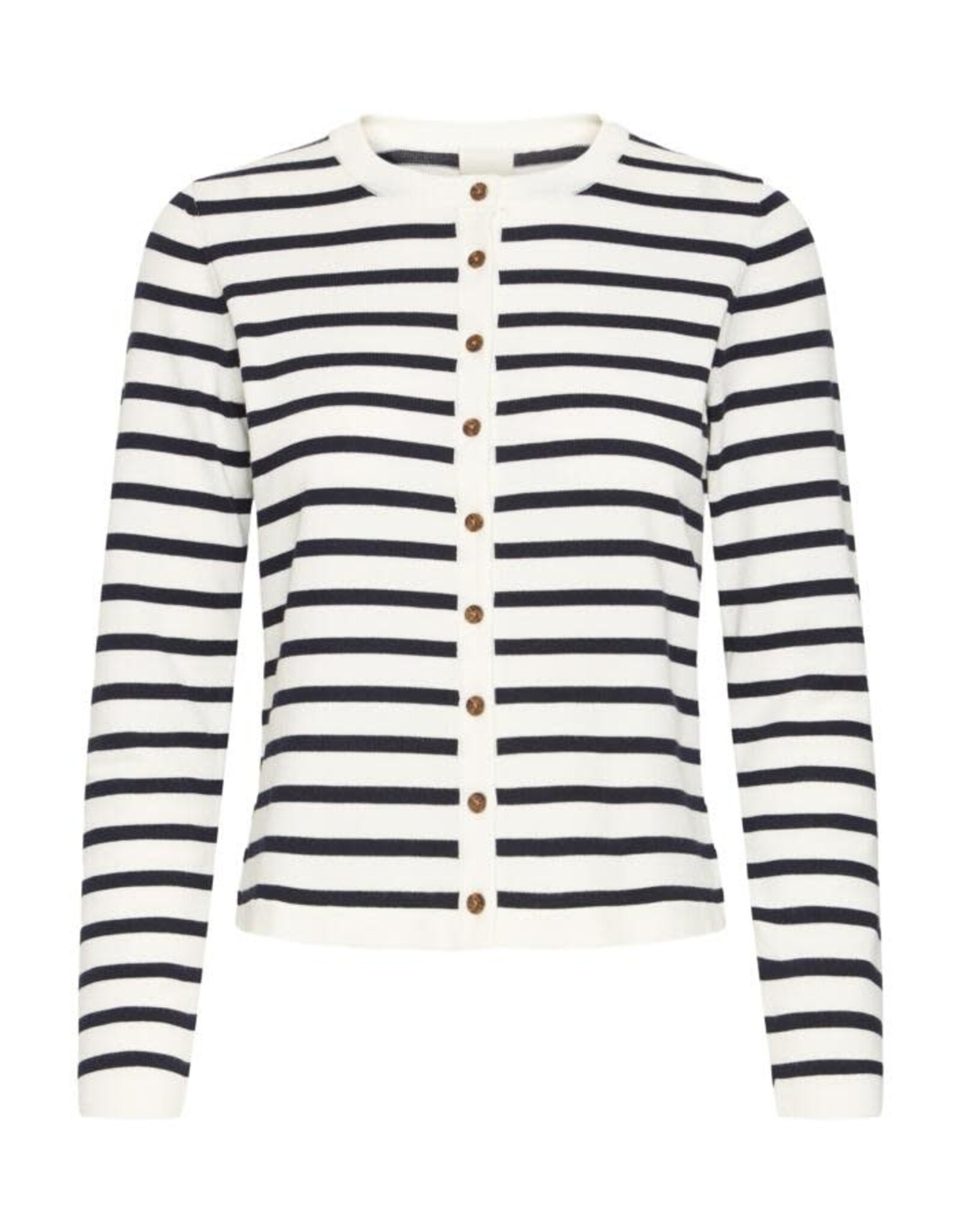 ICHI ICHI - Luls Striped Cardigan (Total Eclipse / White)