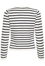 ICHI ICHI - Luls Striped Cardigan (Total Eclipse / White)