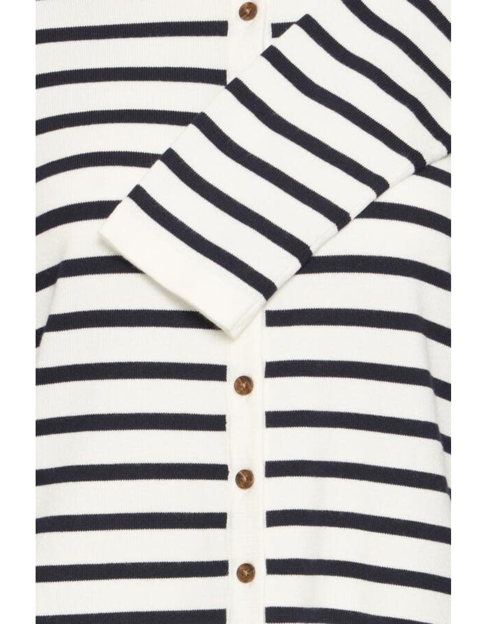 ICHI ICHI - Luls Striped Cardigan (Total Eclipse / White)