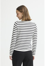 ICHI ICHI - Luls Striped Cardigan (Total Eclipse / White)
