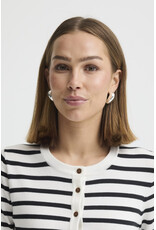 ICHI ICHI - Luls Striped Cardigan (Total Eclipse / White)