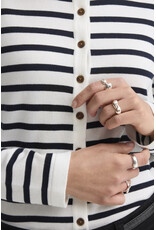 ICHI ICHI - Luls Striped Cardigan (Total Eclipse / White)