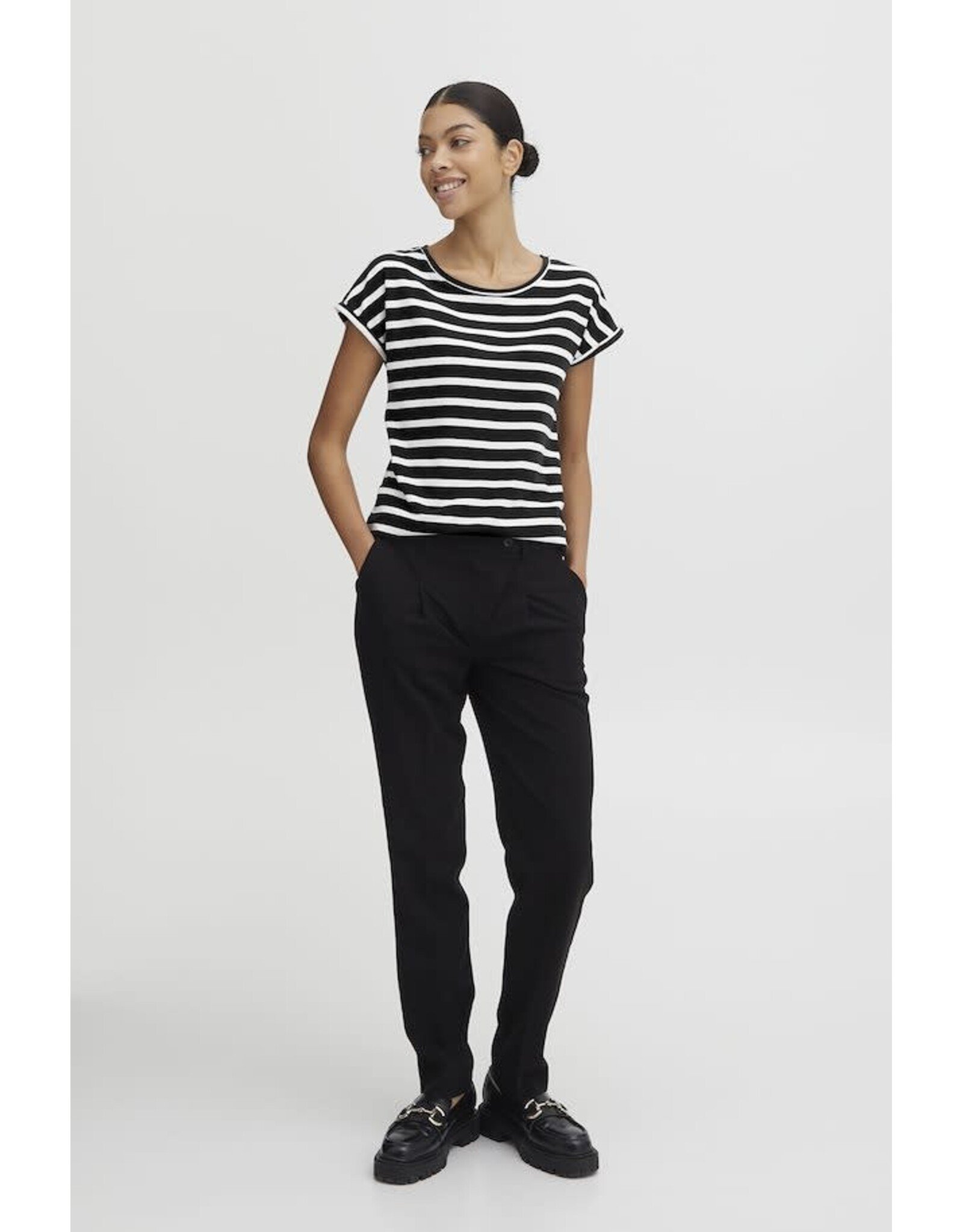 b.young b.young - Pamila Jersey Knit Striped Tee (Off White)