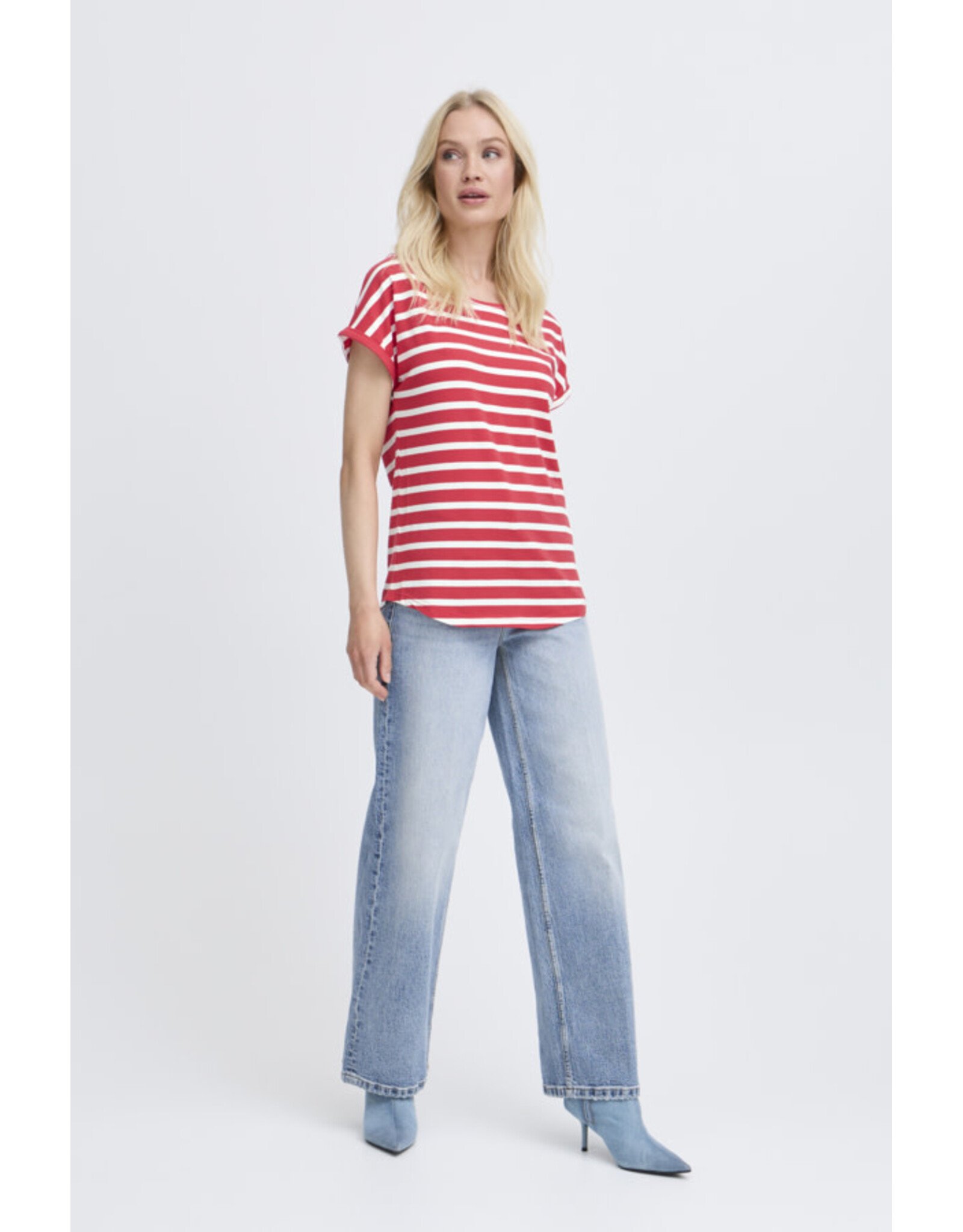 b.young b.young - Pamila jersey knit striped tee (Pointsettia Stripe)
