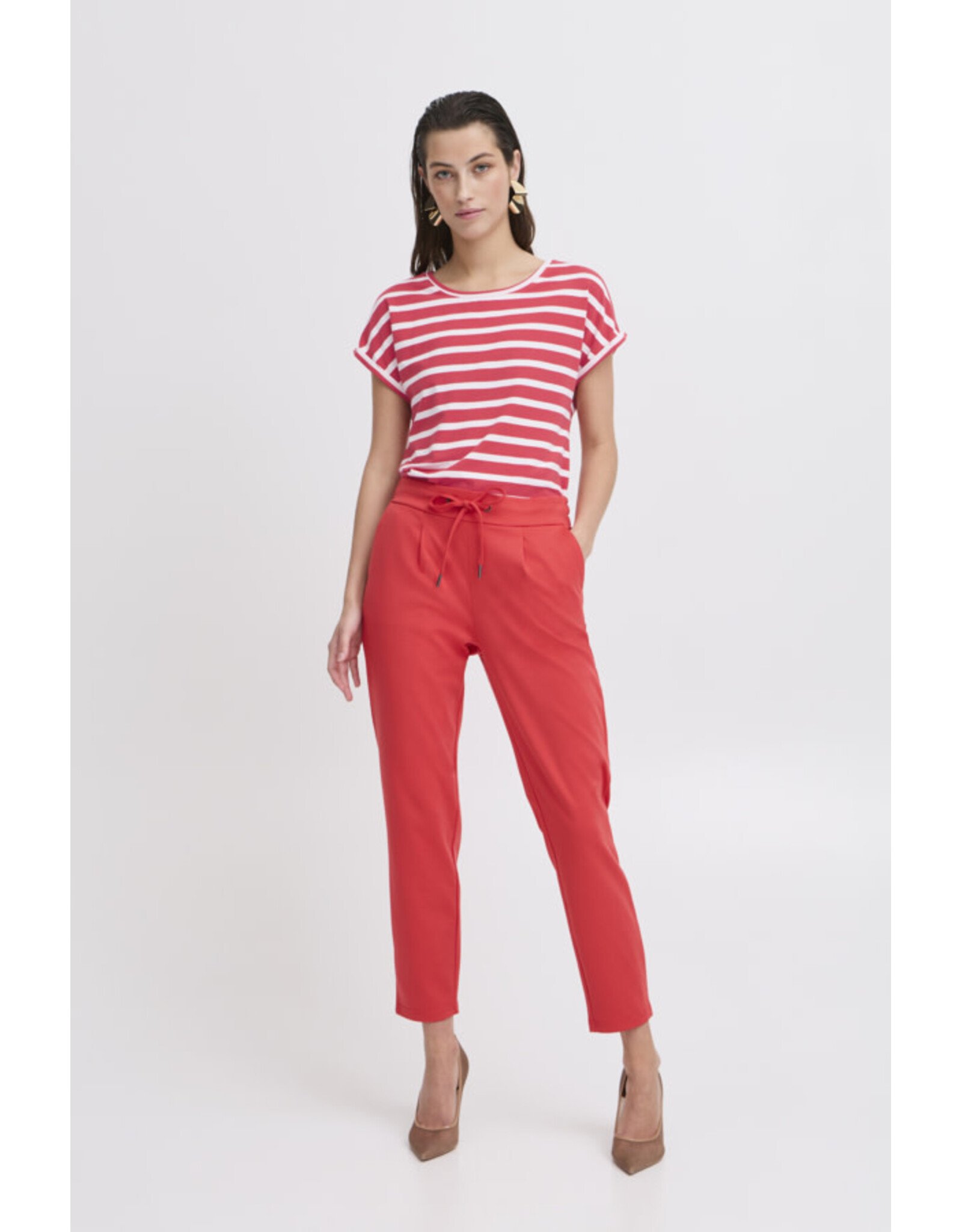 b.young b.young - Pamila jersey knit striped tee (Pointsettia Stripe)