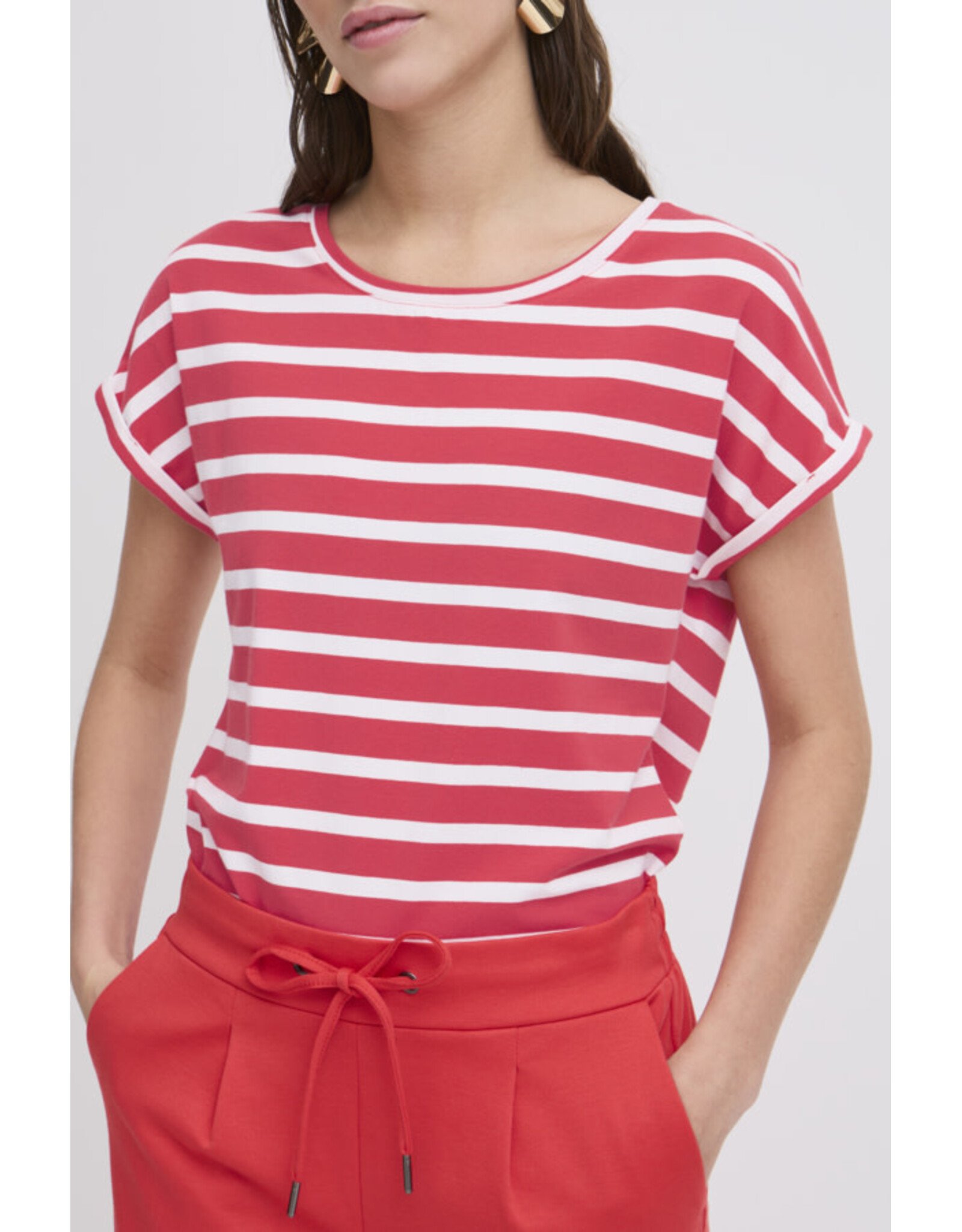b.young b.young - Pamila jersey knit striped tee (Pointsettia Stripe)