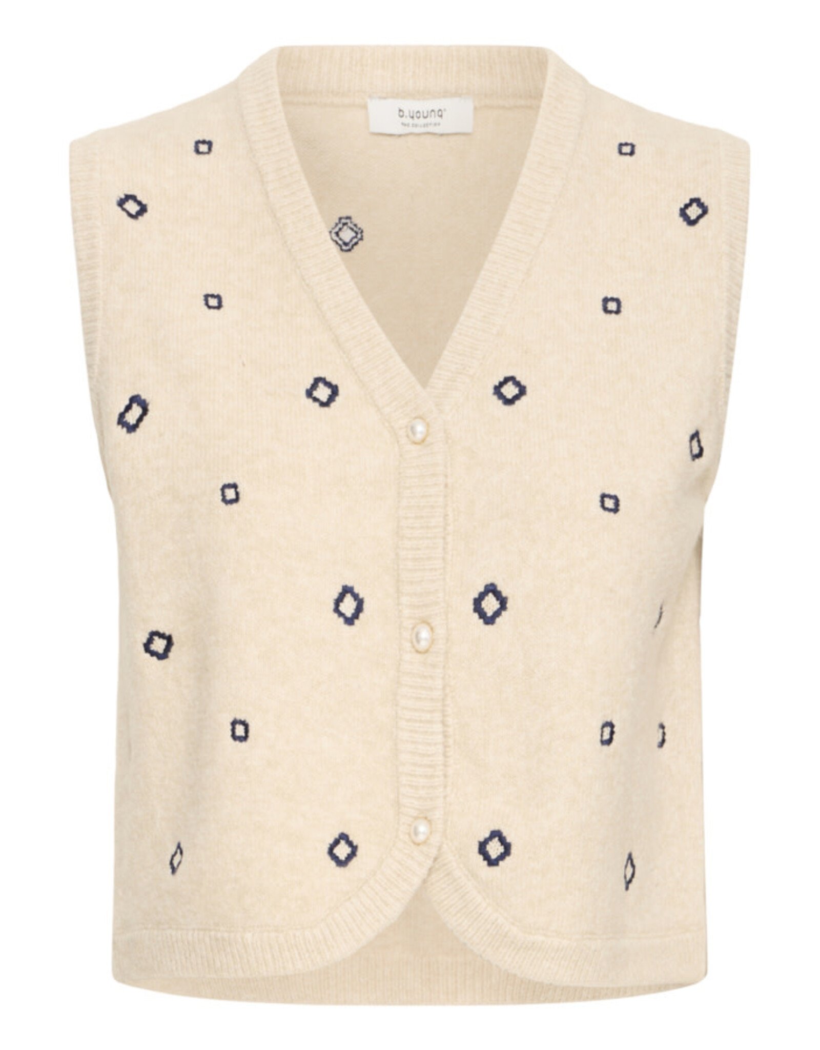 b.young b.young - Nadika Embroidered Vest (Oyster)